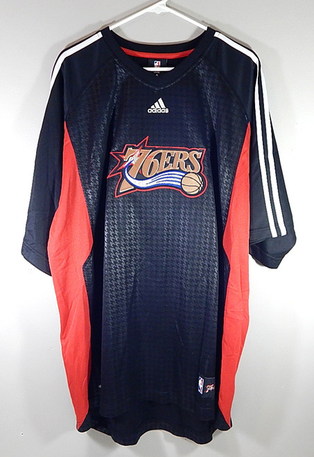 Philadelphia 76'ers Adidas NBA Warm Up Short Sleeve Shirt New XL Tall