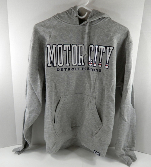 Mens Detroit Pistons Grey Hoodie Sweatshirt Motor City Gear For Sports S 09S