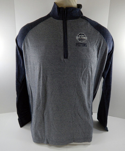 Mens Detroit Pistons Authentic Blue Quarter Zip Shirt Gear For Sports XL 11S