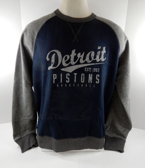 Men's Detroit Pistons Authentic Navy Crewneck Sweatshirt Champion XL 12S