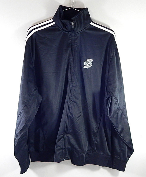 Portland Trail Blazers Adidas NBA Warm Up Jacket Black White Size 2XL New