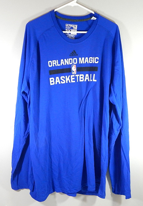 Orlando Magic Adidas Ultimate Tee Warm Up LS T-Shirt Shirt Blue New 2XL Tall