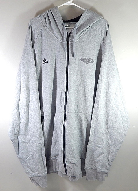 New Orleans Pelicans Adidas Warm Up Zip Up Hoodie Sweatshirt 3XL2 Gray New