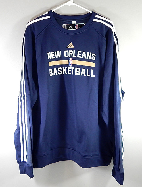 New Orleans Pelicans Adidas Climawarm Warm Up Sweatshirt 2XL +2" Navy New