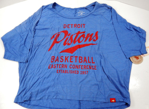 Ladies Detroit Pistons Blue Boat Neck Shirt Eastern Conf Sportique NWT XL 88S