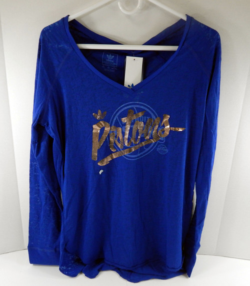 2014-15 Womens Detroit Pistons Authentic Blue V-Neck Shirt Adidas NWT 2XL  58S