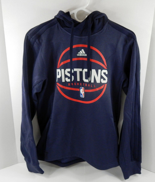 2016-17 Mens Detroit Pistons Auth Navy PreGame Hoodie Sweatshirt Adidas NWT S 1S