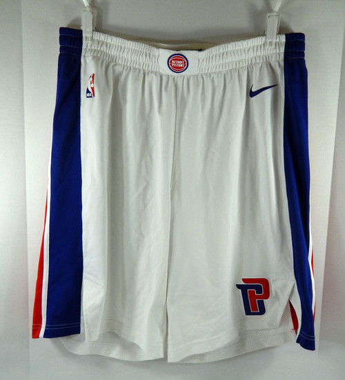 2017-18 Detroit Pistons Game Issued White Shorts Nike Pro Cut 44+2 99S