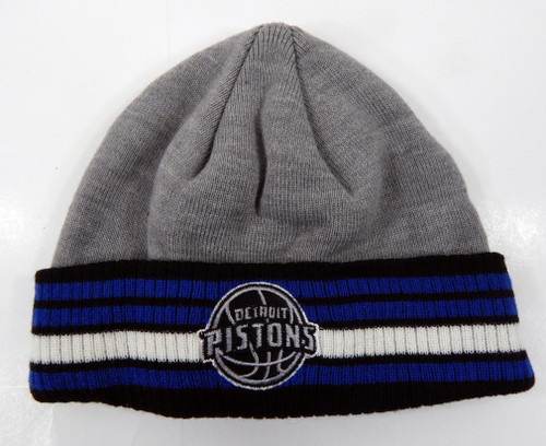 2013-14 Unisex Detroit Pistons Grey Cuffed Knit Hat Mitchell & Ness OS 97S