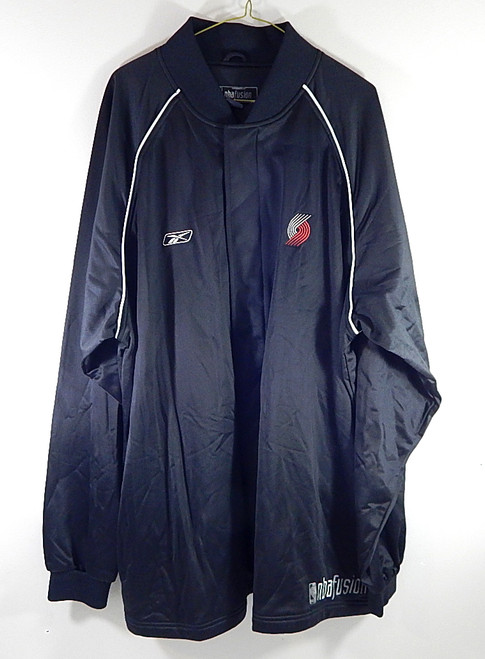 Portland Trail Blazers Logo NBA Fusion Warm Up Jacket Black Size 2XL Tall New