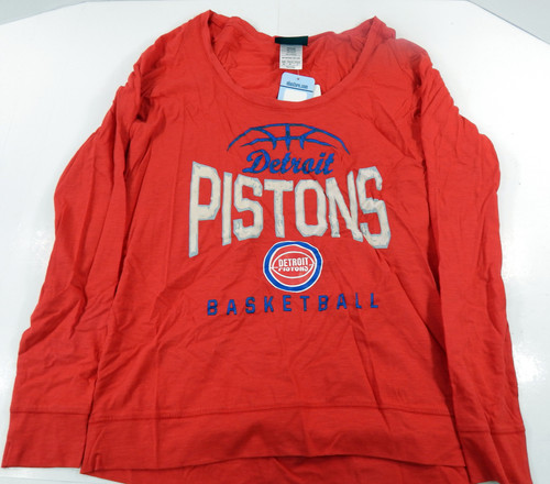 Ladies Detroit Pistons Authentic Red V-Neck T-Shirt HWC M  64S