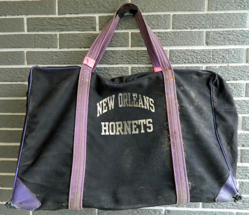 New Orleans Hornets Team Used Black Basketball Equipment Bag