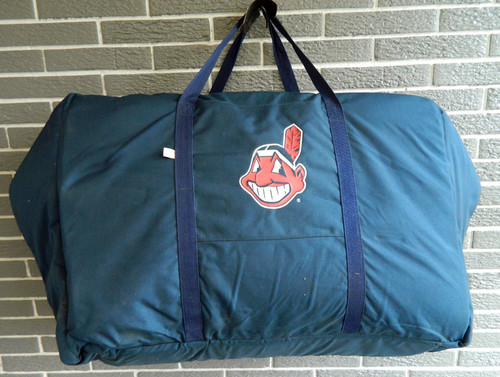 Cleveland Indians Team Used Blue Baseball Padded Helmet Bag