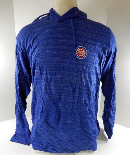 2016-17 Detroit Pistons Auth Blue Throwback Hoodie Sweatshirt Antigua NWT XL 8S
