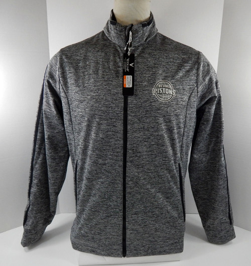 2015-16 Detroit Pistons Authentic Grey Zip Up Jacket Antigua NWT M 982S