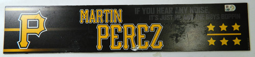 2024 Pittsburgh Pirates Martin Perez #54 Game Used Locker Room Baseball Nameplate