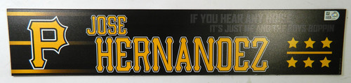 2024 Pittsburgh Pirates Jose Hernandez #64 Game Used Locker Room Baseball Nameplate