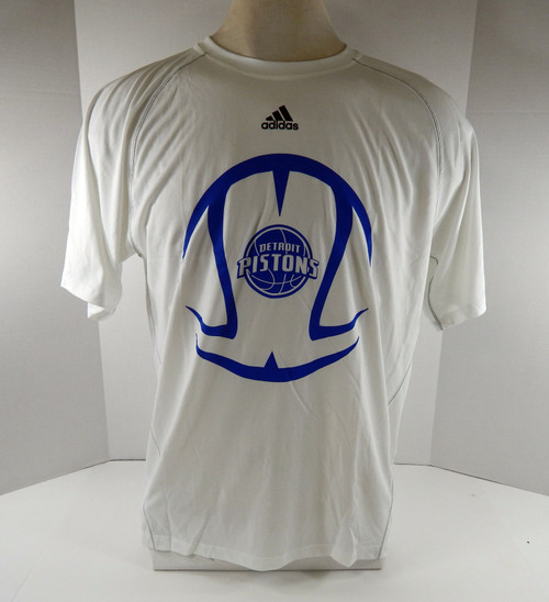 2013-14 Mens Detroit Pistons Authentic White Shirt Adidas Climalite NWT L 32S