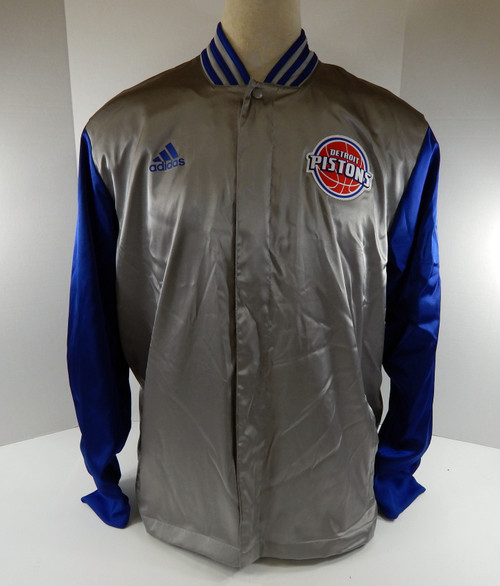 2014-15 Men's Detroit Pistons Authentic Silver Warm Up Jacket Adidas XL 16S