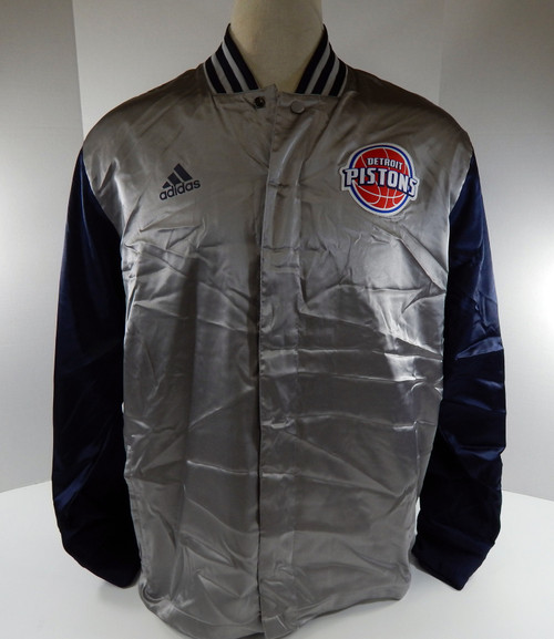 2014-15 Men's Detroit Pistons Authentic Silver Warm Up Jacket Adidas XL 18S