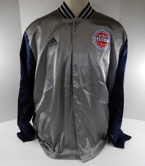 2014-15 Men's Detroit Pistons Authentic Silver Warm Up Jacket Adidas 3XL 20S