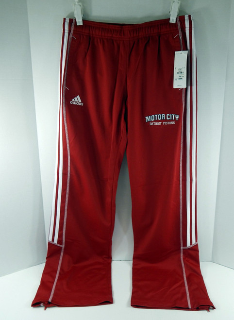 2013-14 Men's Detroit Pistons Authentic Red Pants Motor City Adidas M 23S