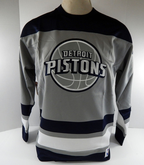 2015-16 Men Detroit Pistons Blank Navy Hockey Jersey Mitchell & Ness L 06S