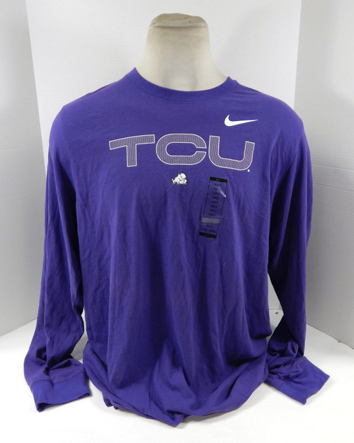 Mens TCU Horned Frogs Team Issued THE NIKE TEE Purple DRIFIT L/S Shirt Nike 2XLT