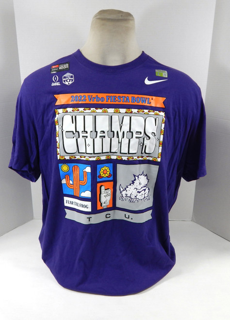 2022 Mens TCU Horned Frogs Vrbo Fiesta Bowl Champs Purple DRIFIT Shirt Nike 2XL