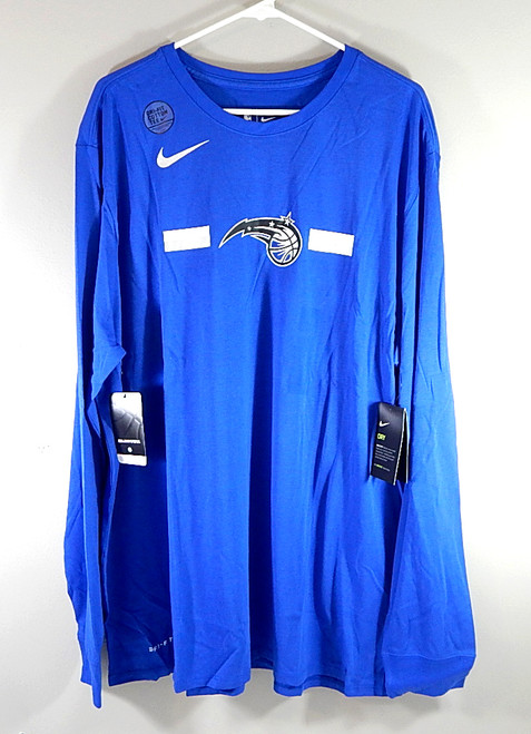 Orlando Magic Nike Dry Dri-Fit Long Sleeve Warm Up Shirt 3XLT Blue New