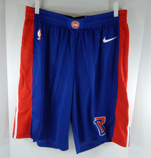 2017-18 Detroit Pistons Game Issued Blue Shorts 866343-495 46+2 876S