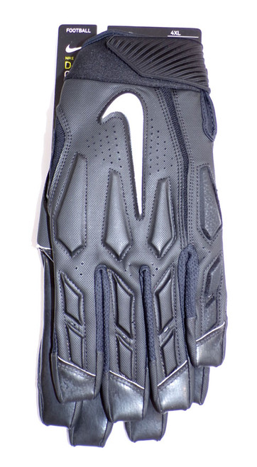 Nike D-Tack Defensive Tackle 6.0 Blk/Blk/Wht PROMO Football Gloves Size 4XL NEW
