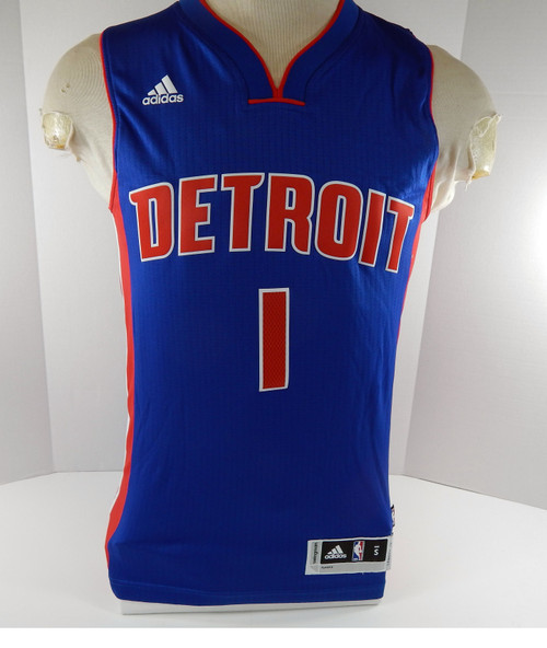 2015-16 Mens Detroit Pistons Reggie Jackson #1 Authentic Blue Jersey Adidas S 1S