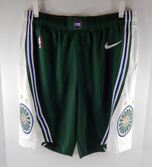 2022-23 Detroit Pistons Game Issued Green Shorts St Cecilia City Ed Nike 40R 7S