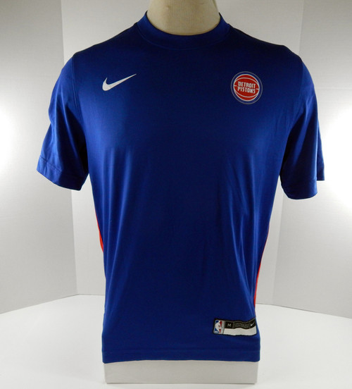 2023-24 Detroit Pistons Game Issued Blue Shooting Shirt Nike M 40S