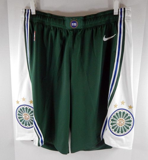 2022-23 Detroit Pistons Game Issued Green Shorts St Cecilia City Ed Nike 46+2 8S