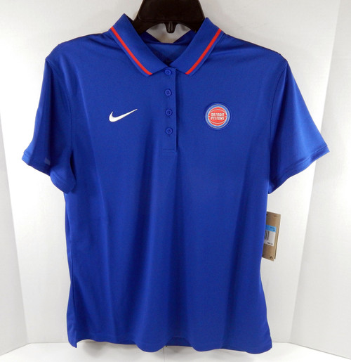 2022-23 Womens Detroit Pistons Team Issued Blue Polo Shirt Nike M 45S