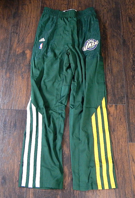 Utah Jazz Adidas NBA Authentics Team Issued Warm Up Pants XL +2" Green New