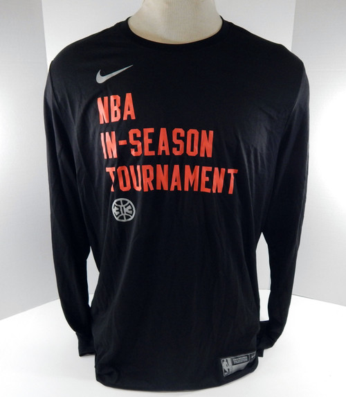 2023-24 Detroit Pistons Team Issued Black Sleeve Shirt InSeason Tourney 2XL 6S