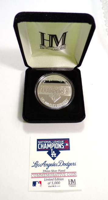 2020 NL Champions LA Dodgers Silver Mint Commemorative Coin LE of 5,000