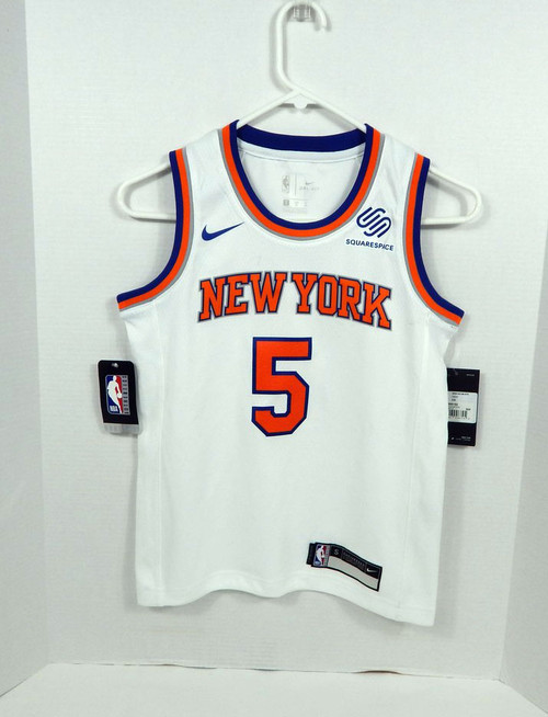 2021-22 Youth New York Knicks Immanuel Quickley #5 Swingman Square Space White Jersey Nike S