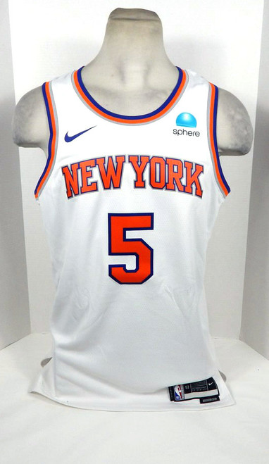 2022-23 Mens NY Knicks Immanuel Quickley #5 Swingman Sphere White Jersey Nike 52