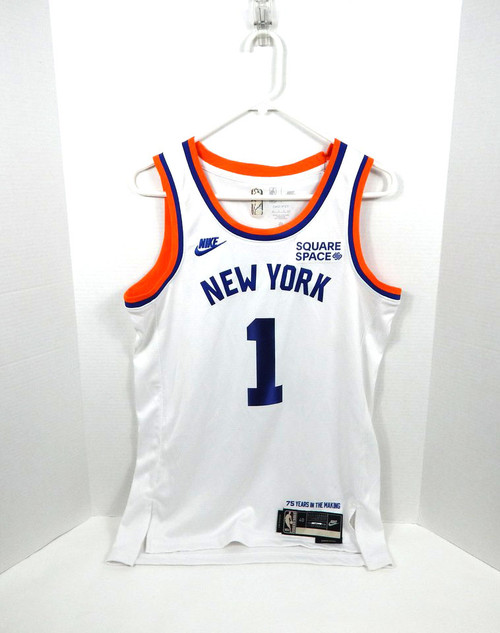 2021-22 Mens New York Knicks Obi Toppin #1 Swingman White Jersey Nike 40