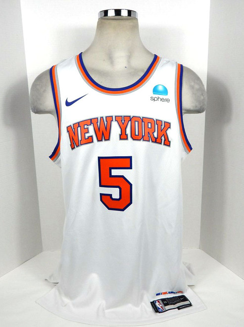 2022-23 Mens New York Knicks Immanuel Quickley #5 Sphere White Jersey Nike 56