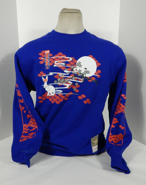 2022-23 Mens New York Knicks Lunar 5.0 Crew Sweatshirt Blue Mitchell & Ness S