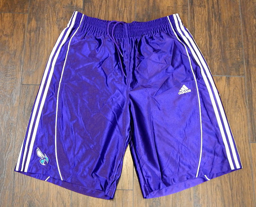 Charlotte Hornets Adidas Basketball Shorts Purple White Size XL New