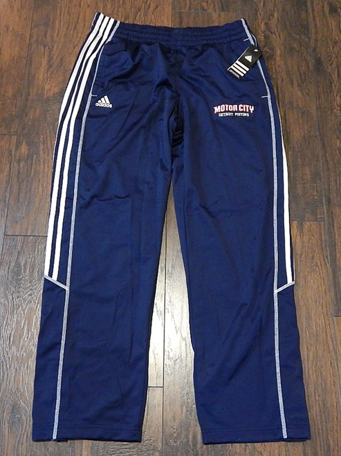 Detroit Pistons Motor City Adidas Basketball Warm Up Pants Size L Navy New