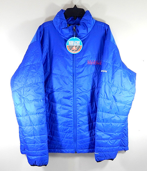 Detroit Pistons Columbia Omni-Heat Mighty Jacket Coat Adult XXL Blue New