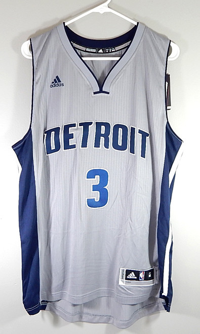Detroit Pistons Stanley Johnson #3 Chrome Adidas Swingman Basketball Jersey M