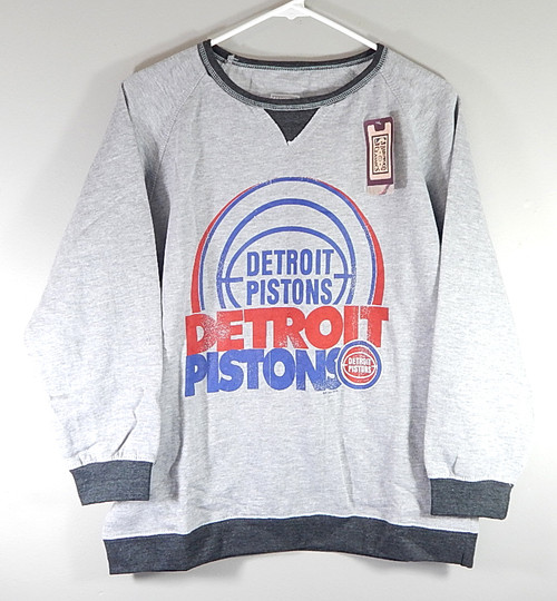 Detroit Pistons Heather NBA Hardwood Classics Crewneck Youth Sweatshirt New L
